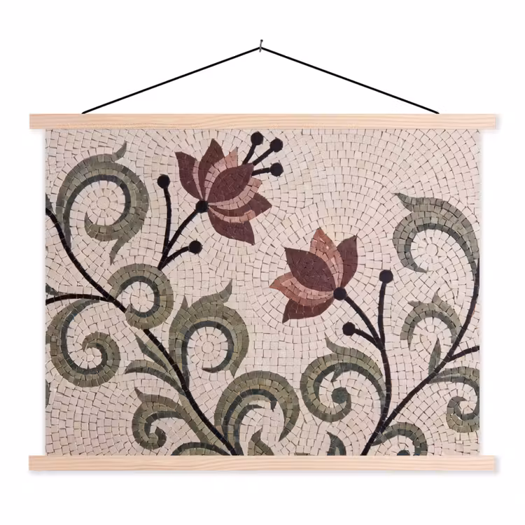 Schoolplaat - Bloemen - Mozaïek - Patroon - Abstract - Groen — 1