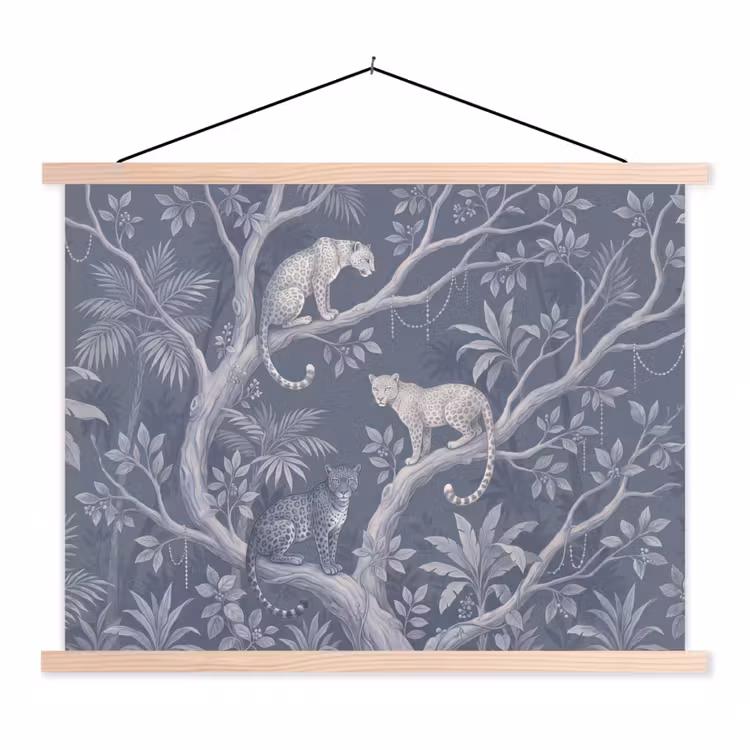 Schoolplaat - Dieren - Jungle - Illustratie - Bomen - Blauw — 1