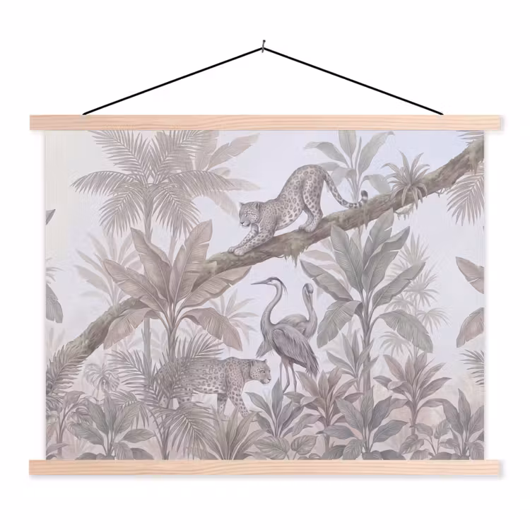 Schoolplaat - Kat - Vogel - Jungle - Illustratie - Dieren — 1