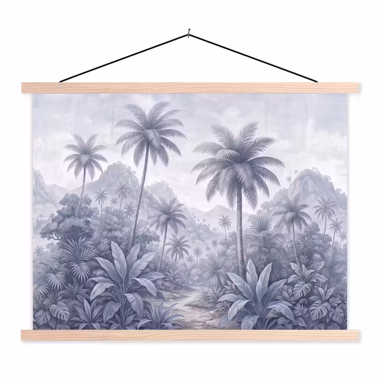 Schoolplaat - Natuur - Boom - Tropisch - Landschap - Blauw — 1