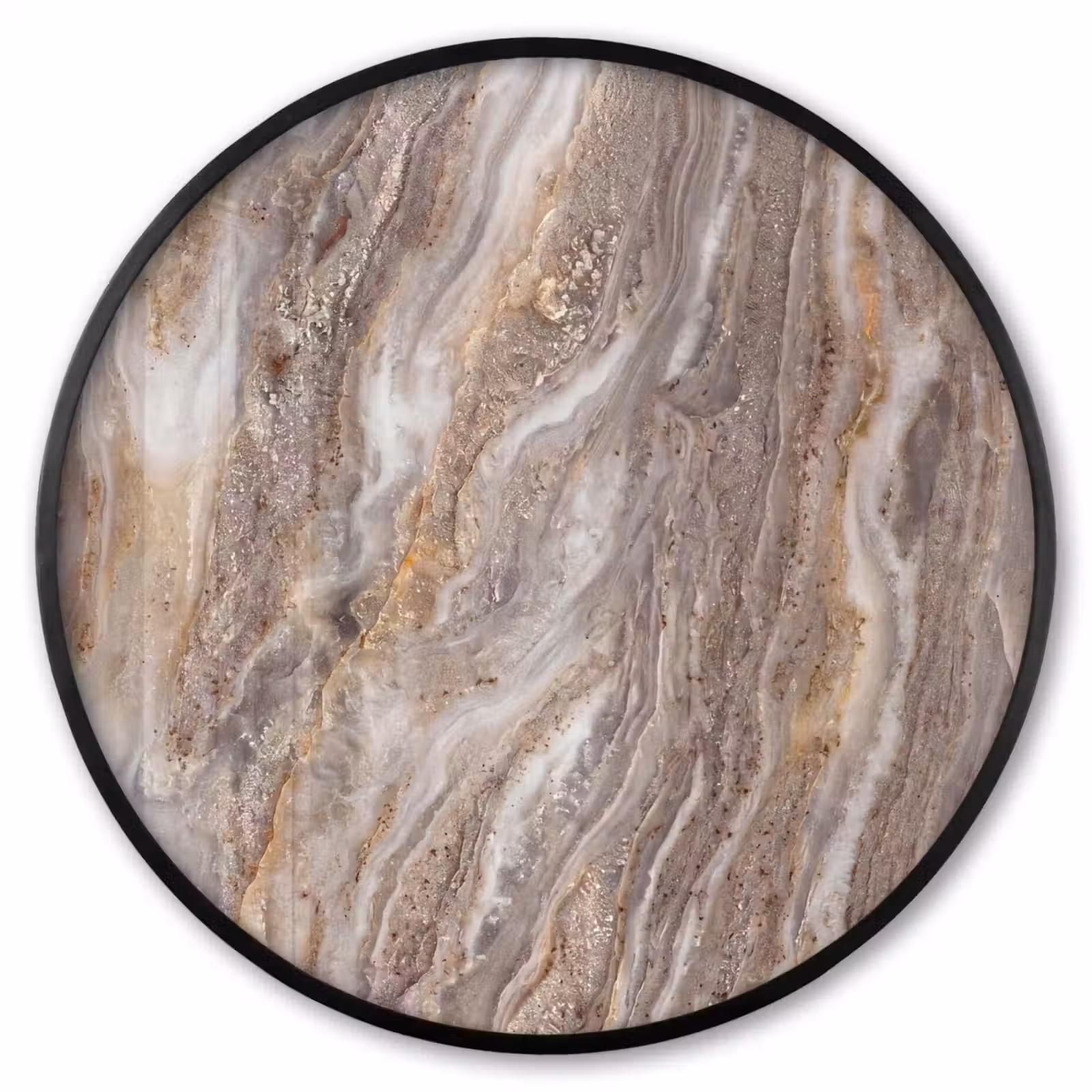 Ronde fotolijst - Textuur - Steen - Abstract - Beige — 1