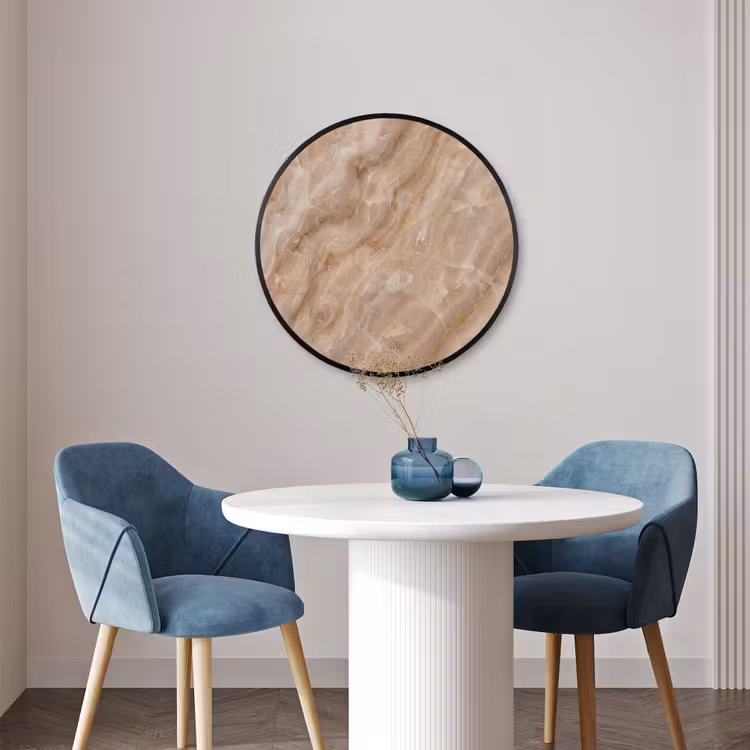 Ronde fotolijst - Steen - Ader - Natuur - Modern - Beige — 3