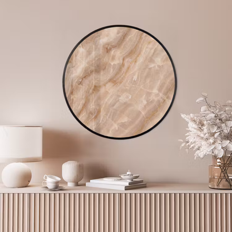 Ronde fotolijst - Steen - Ader - Natuur - Modern - Beige — 4