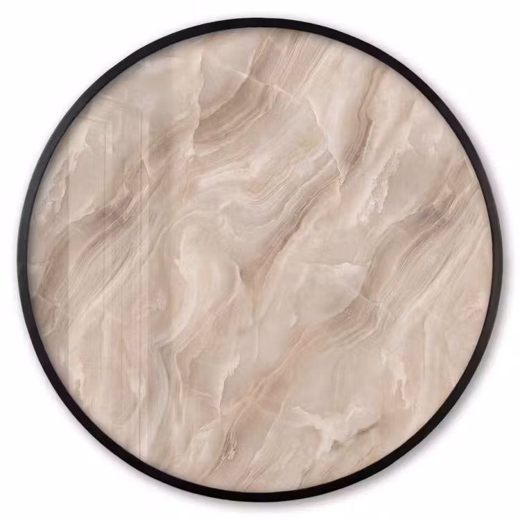 Ronde fotolijst - Steen - Golvend - Abstract - Beige — 1