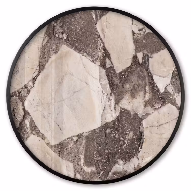 Ronde fotolijst - Textuur - Marmer - Abstract - Beige - Bruin — 1