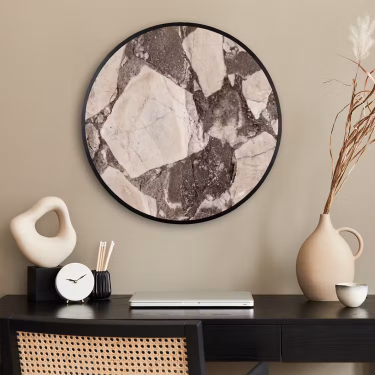 Ronde fotolijst - Textuur - Marmer - Abstract - Beige - Bruin — 2