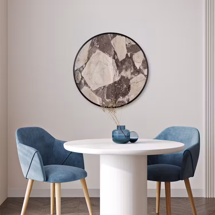 Ronde fotolijst - Textuur - Marmer - Abstract - Beige - Bruin — 3