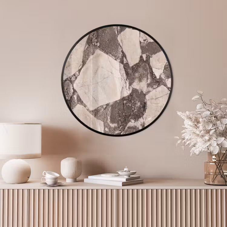Ronde fotolijst - Textuur - Marmer - Abstract - Beige - Bruin — 4