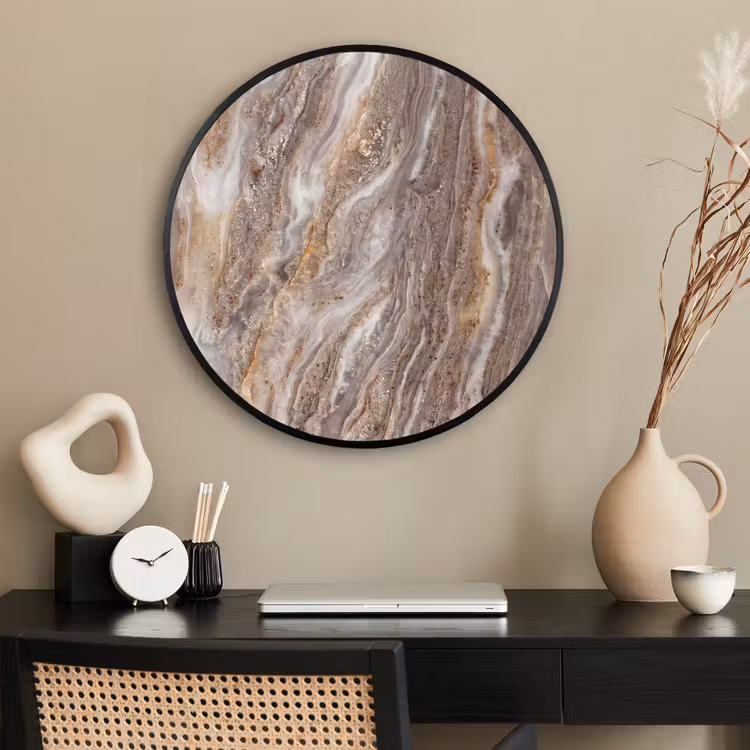 Ronde fotolijst - Textuur - Steen - Abstract - Beige — 2