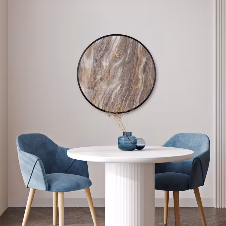 Ronde fotolijst - Textuur - Steen - Abstract - Beige — 3