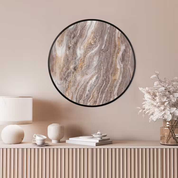 Ronde fotolijst - Textuur - Steen - Abstract - Beige — 4