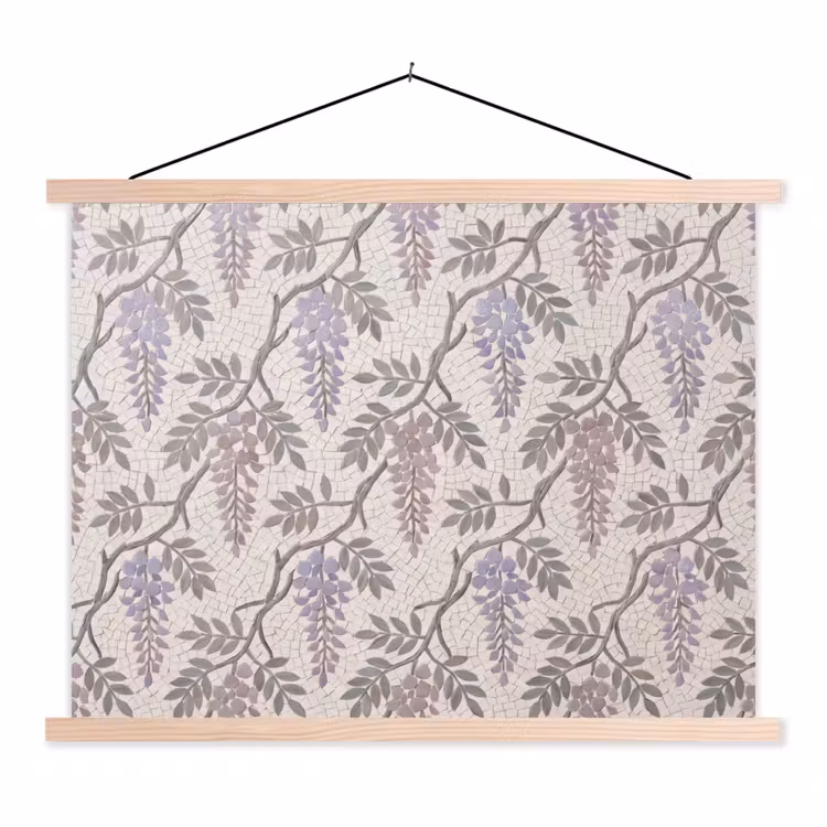 Schoolplaat - Bloemen - Mozaïek - Natuur - Patroon - Paars — 1