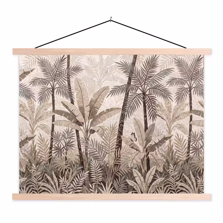 Schoolplaat - Natuur - Bladeren - Landschap - Mozaïek - Beige — 1