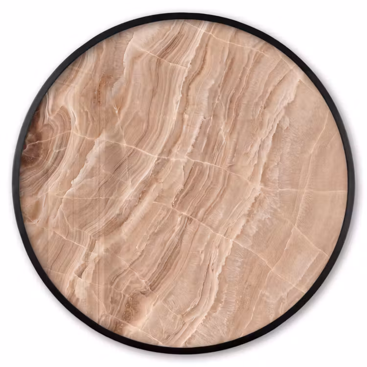 Ronde fotolijst - Textuur - Golvend - Abstract - Warm - Bruin — 1