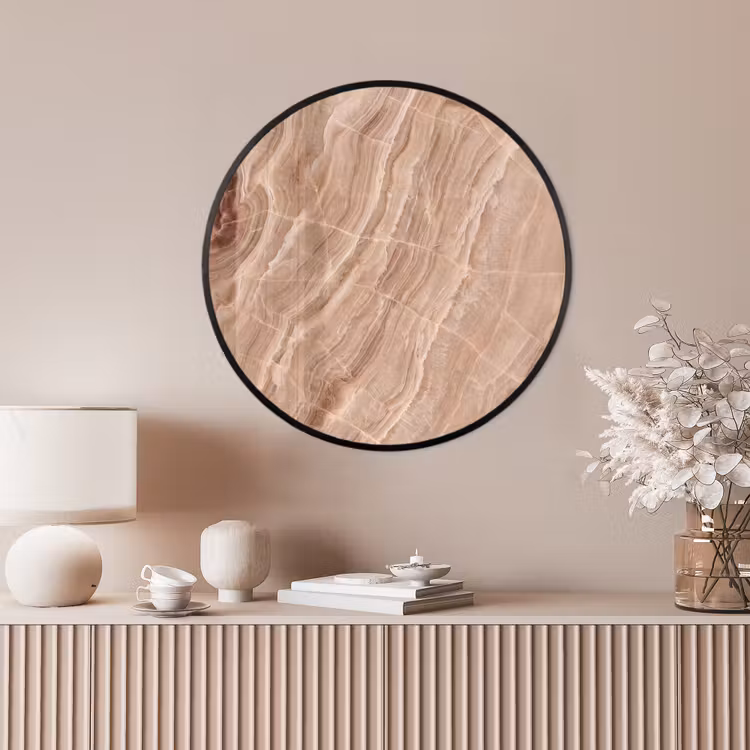 Ronde fotolijst - Textuur - Golvend - Abstract - Warm - Bruin — 4