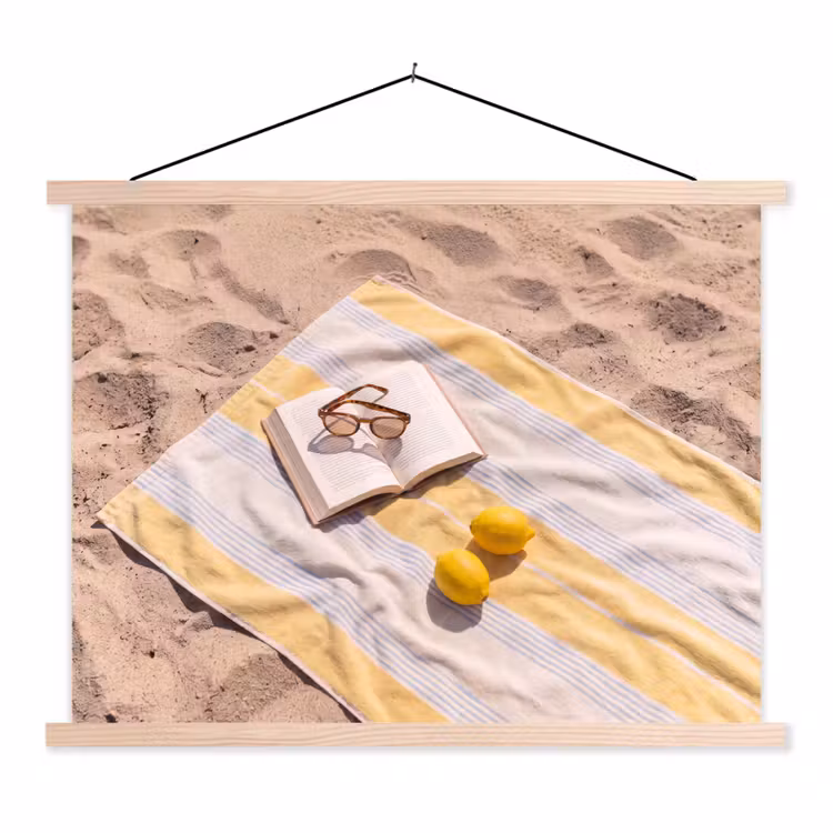 Schoolplaat - Boek - Zonnebril - Strand - Zomer - Geel — 1