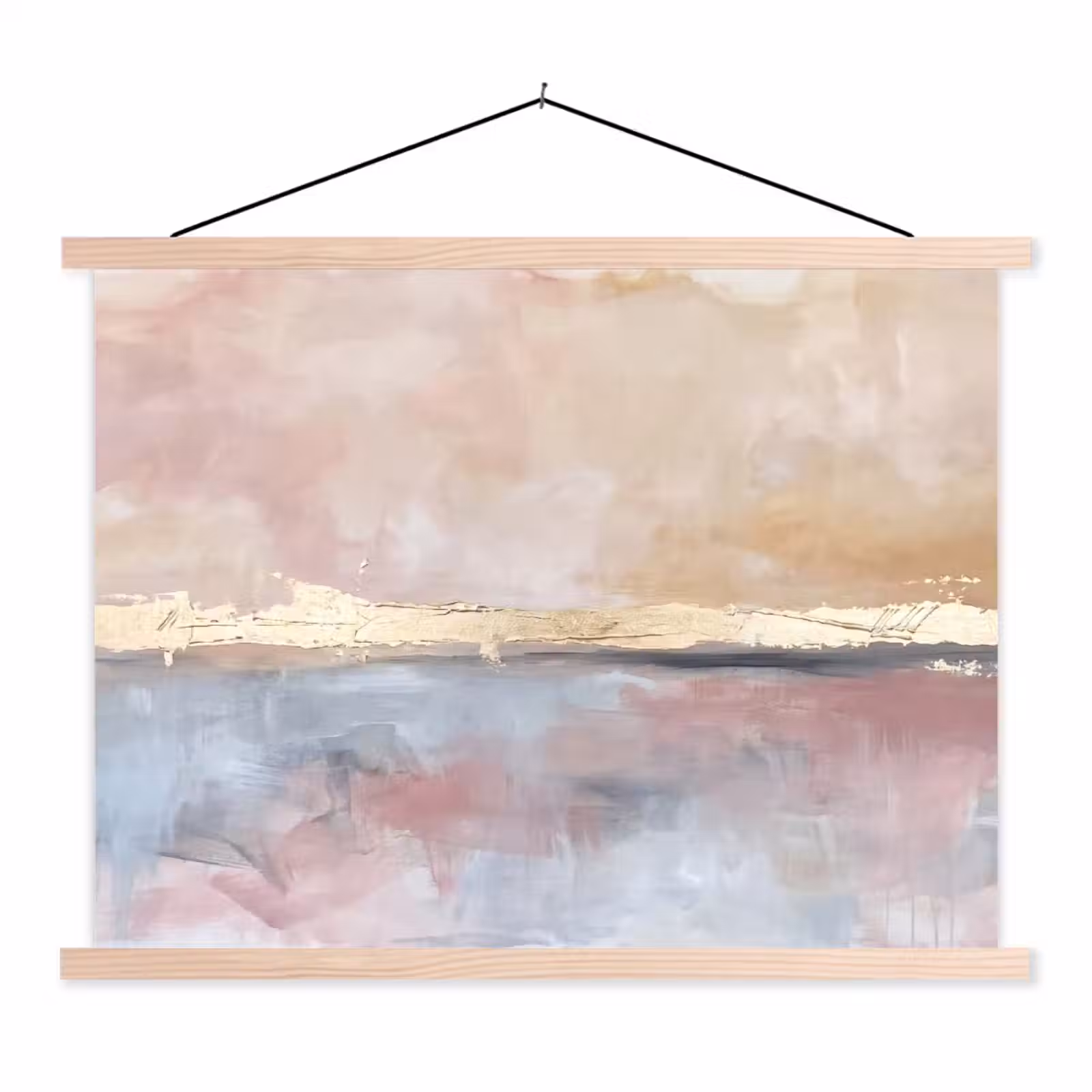 Schoolplaat - Abstract - Horizontaal - Kunst - Roze - Goud — 1