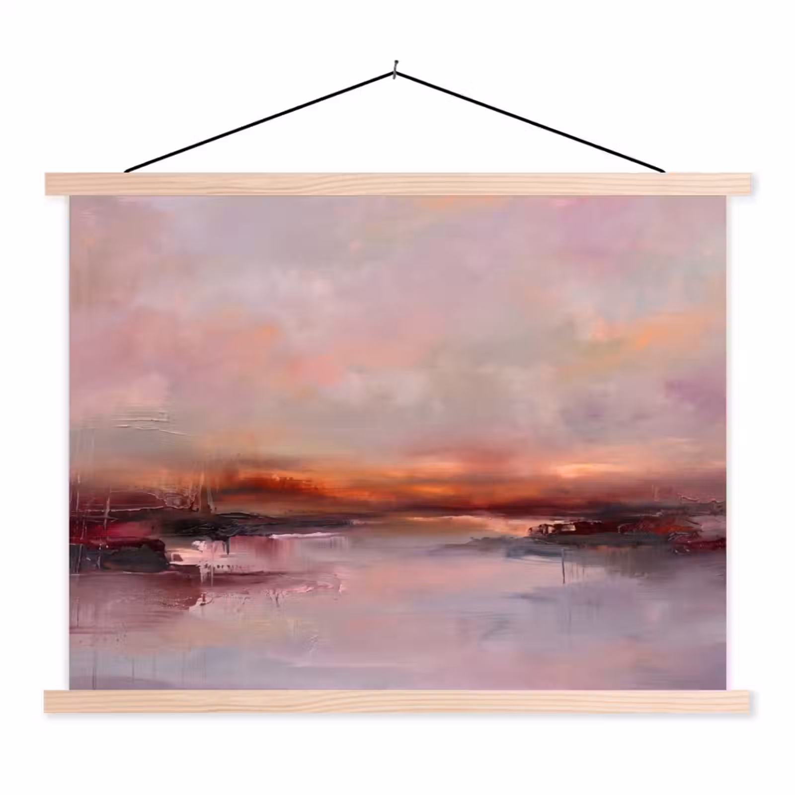 Schoolplaat - Landschap - Zonsondergang - Abstract - Modern - Roze — 1