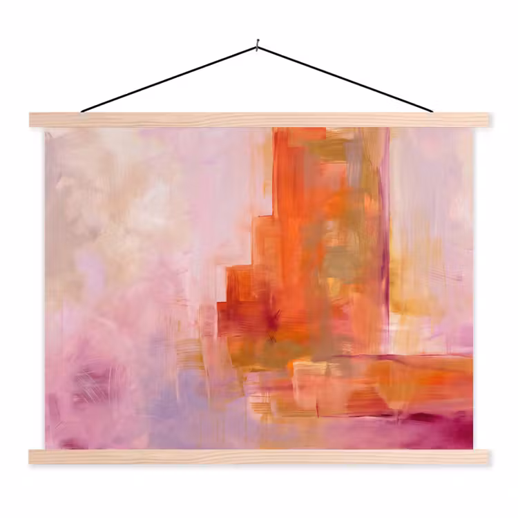 Schoolplaat - Abstract - Borstelstreken - Kunst - Paars - Goud — 1