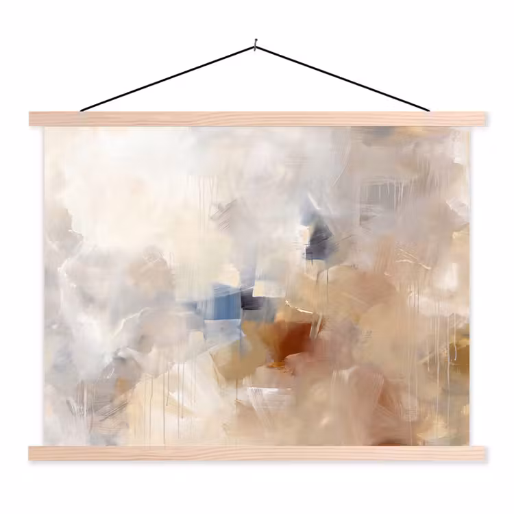 Schoolplaat - Abstract - Borstelstreken - Modern - Beige - Kunst — 1