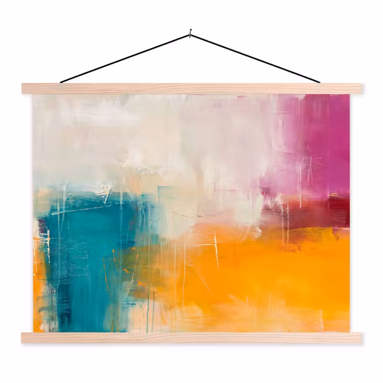Schoolplaat - Abstract - Kleurrijk - Modern - Kunst - Oranje — 1