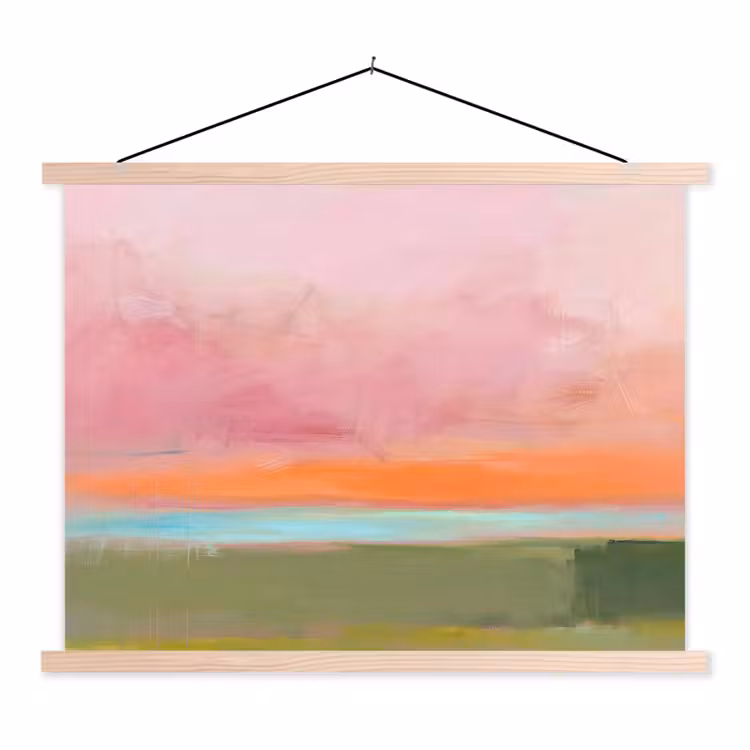 Schoolplaat - Abstract - Landschap - Modern - Roze - Oranje — 1