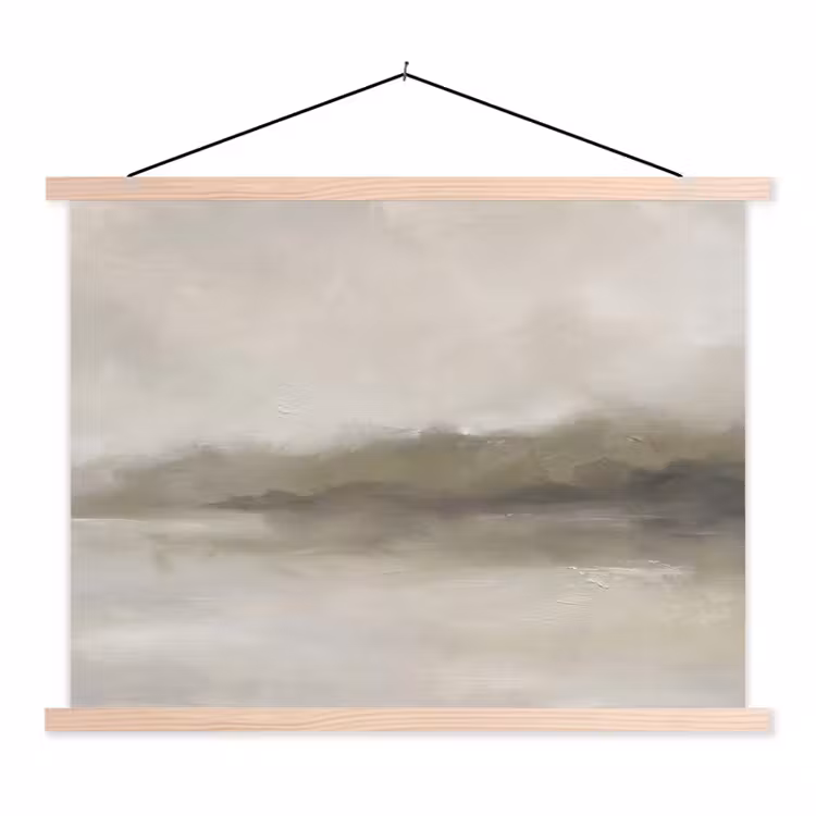 Schoolplaat - Abstract - Landschap - Nevel - Modern - Grijs — 1