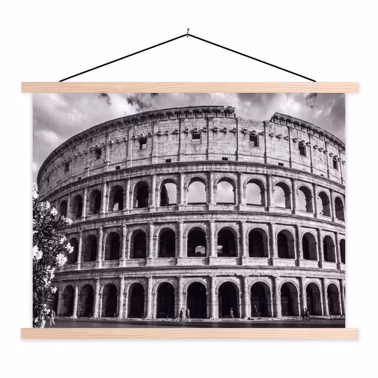 Schoolplaat - Architectuur - Colosseum - Rome - Historisch - Zwart-wit — 1