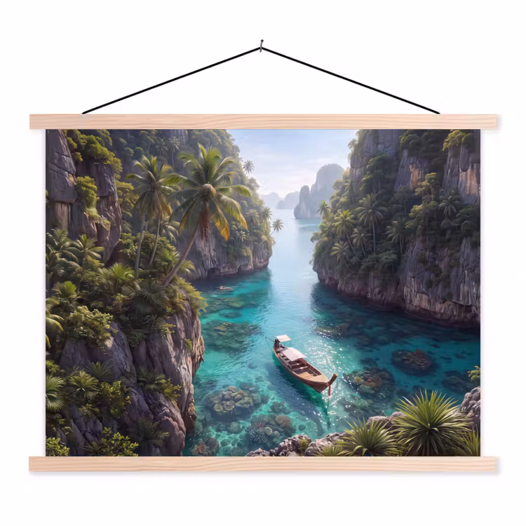 Schoolplaat - Eiland - Tropisch - Water - Palmbomen - Natuur — 1