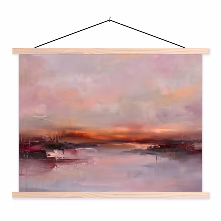 Schoolplaat - Landschap - Zonsondergang - Abstract - Modern - Roze — 1