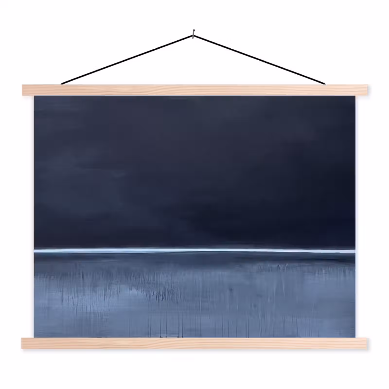 Schoolplaat - Abstract - Horizontale lijn - Minimalistisch - Donkerblauw - Kunst — 1