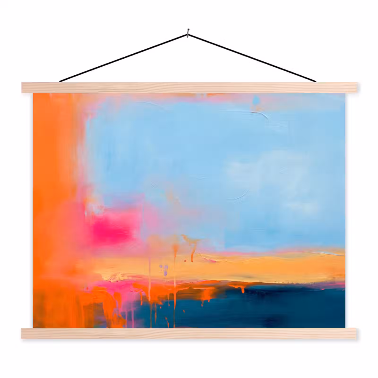 Schoolplaat - Abstract - Kleurvlakken - Modern - Oranje - Blauw — 1