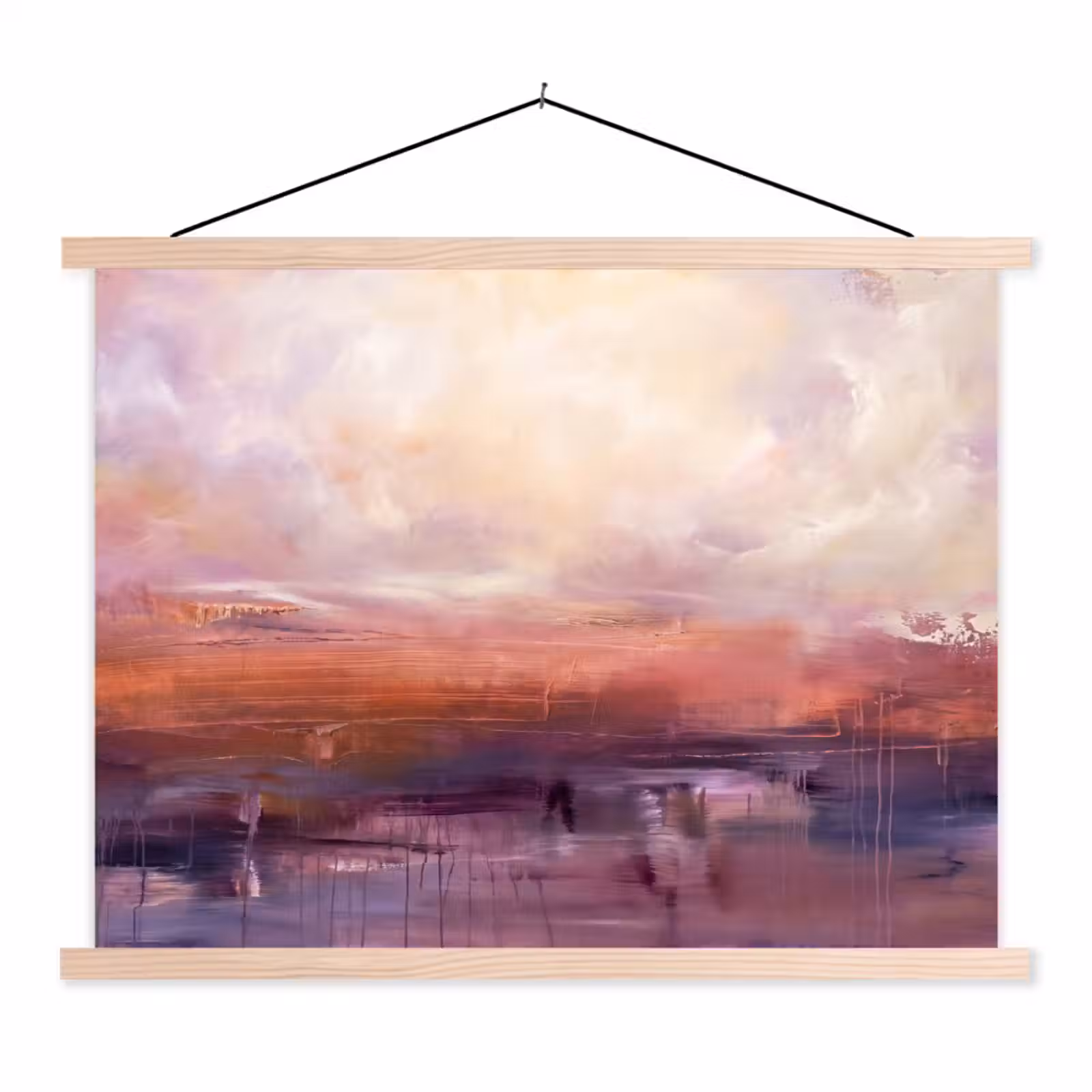 Schoolplaat - Abstract - Landschap - Modern - Paars - Oranje — 1