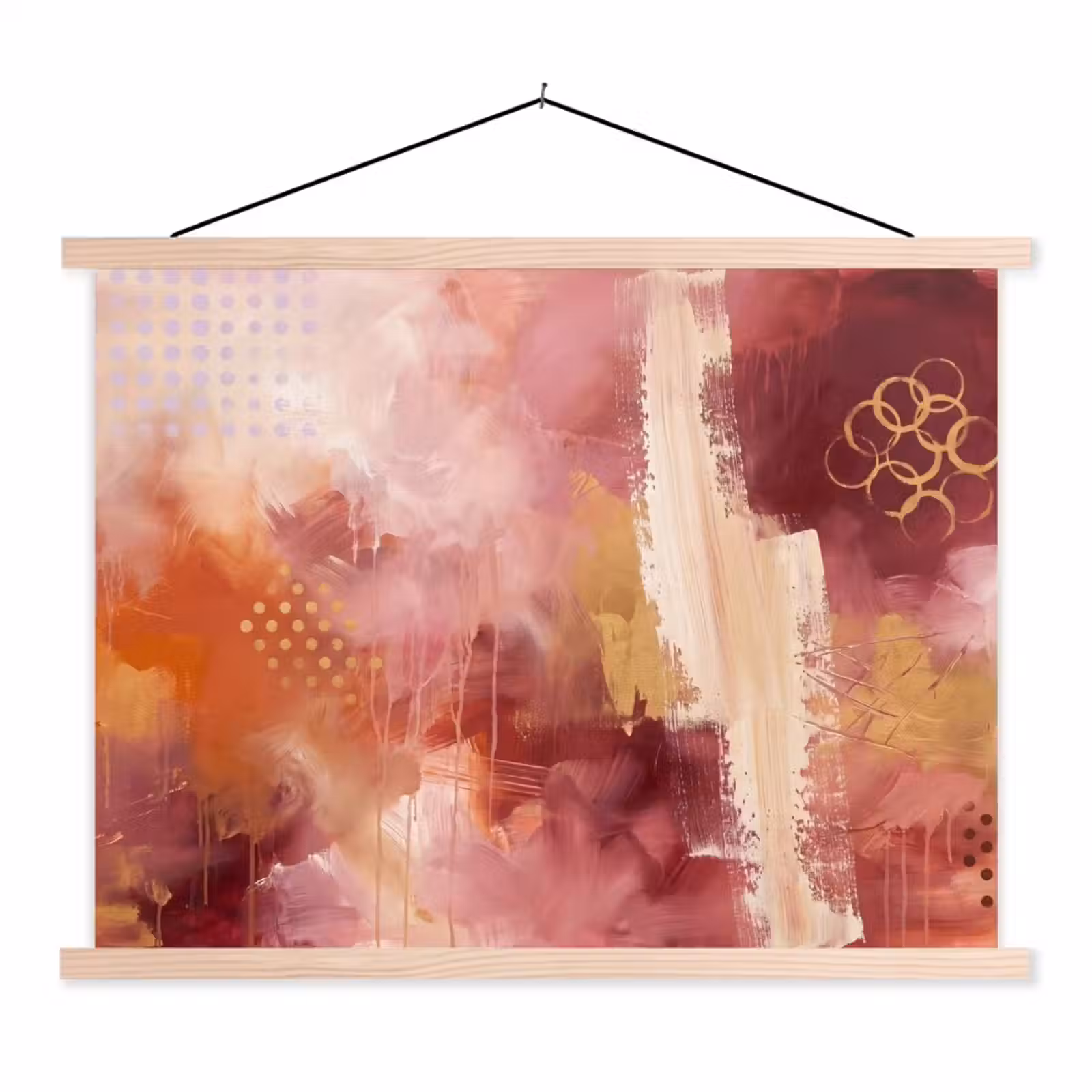 Schoolplaat - Abstract - Rood - Goud - Modern - Kunst — 1