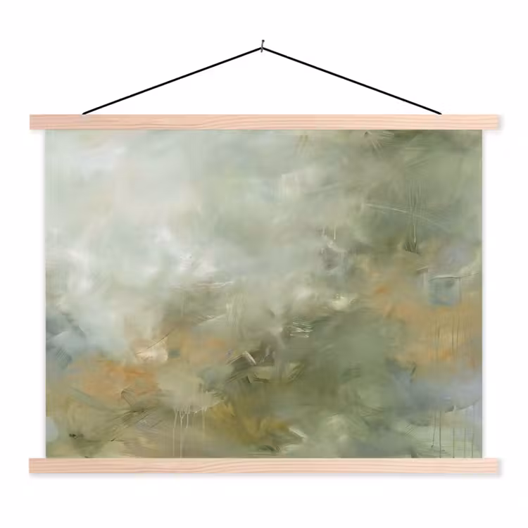 Schoolplaat - Abstract - Groen - Beige - Modern - Kunst — 1