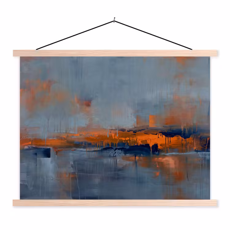Schoolplaat - Abstract - Kleuren - Modern - Oranje - Grijs — 1