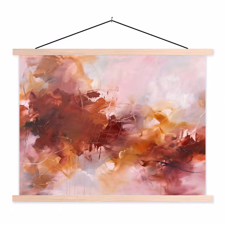 Schoolplaat - Abstract - Kleurrijk - Kunst - Modern - Roze-Rood — 1