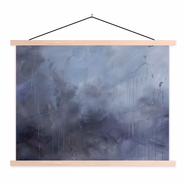 Schoolplaat - Abstract - Kwaststreken - Modern - Kunst - Grijs — 1