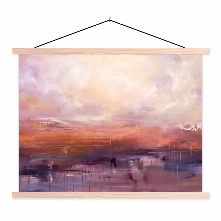 Schoolplaat - Abstract - Landschap - Modern - Paars - Oranje — 1