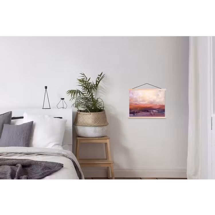 Schoolplaat - Abstract - Landschap - Modern - Paars - Oranje — 2