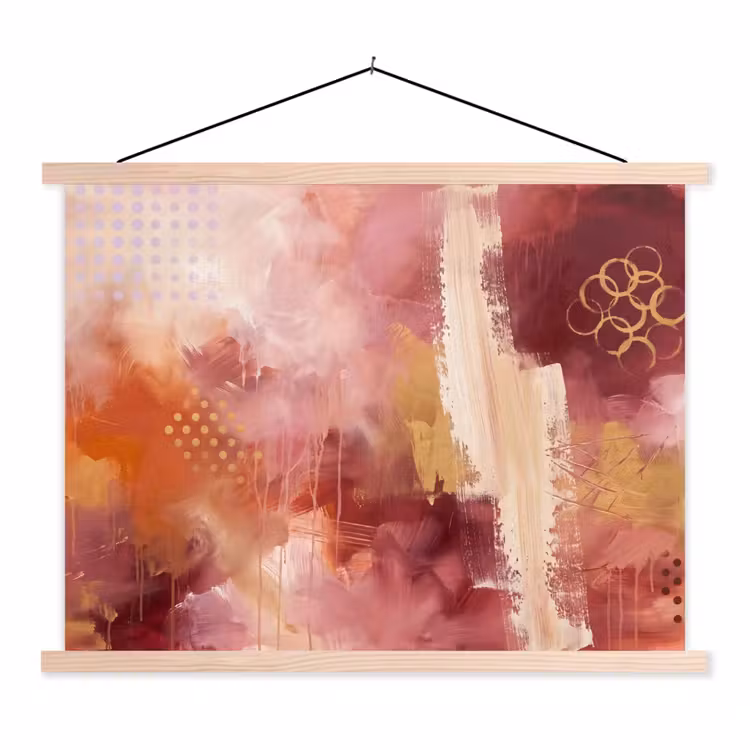 Schoolplaat - Abstract - Rood - Goud - Modern - Kunst — 1