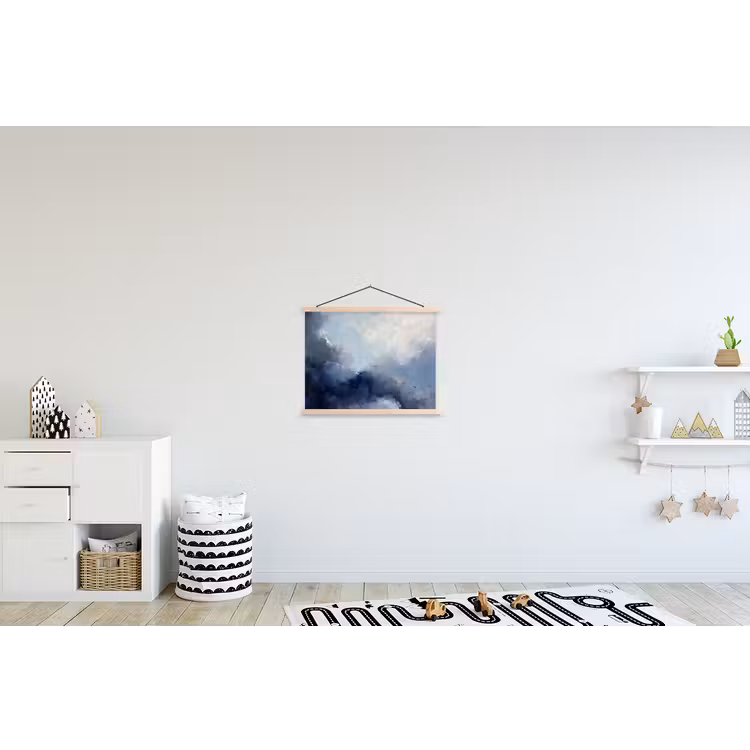 Schoolplaat - Abstract - Wolken - Modern - Blauw - Kunst — 3