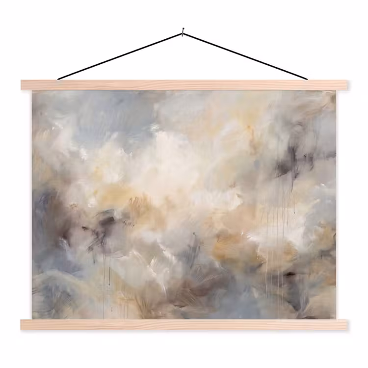Schoolplaat - Abstract - Wolken - Sfeervol - Beige - Grijs — 1