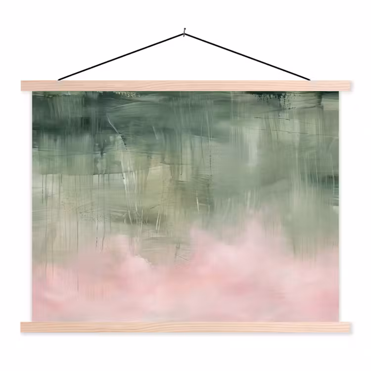 Schoolplaat - Kunst - Abstract - Modern - Groen - Roze — 1