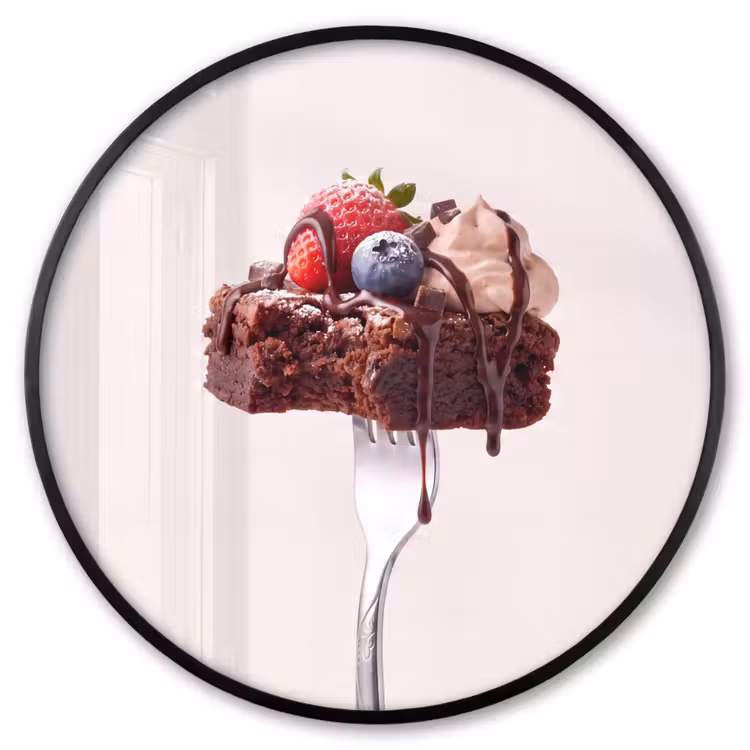 Ronde fotolijst - Vork - brownie - aardbei — 1