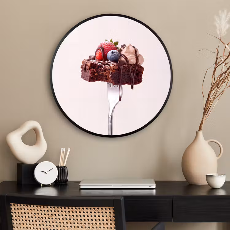 Ronde fotolijst - Vork - brownie - aardbei — 2