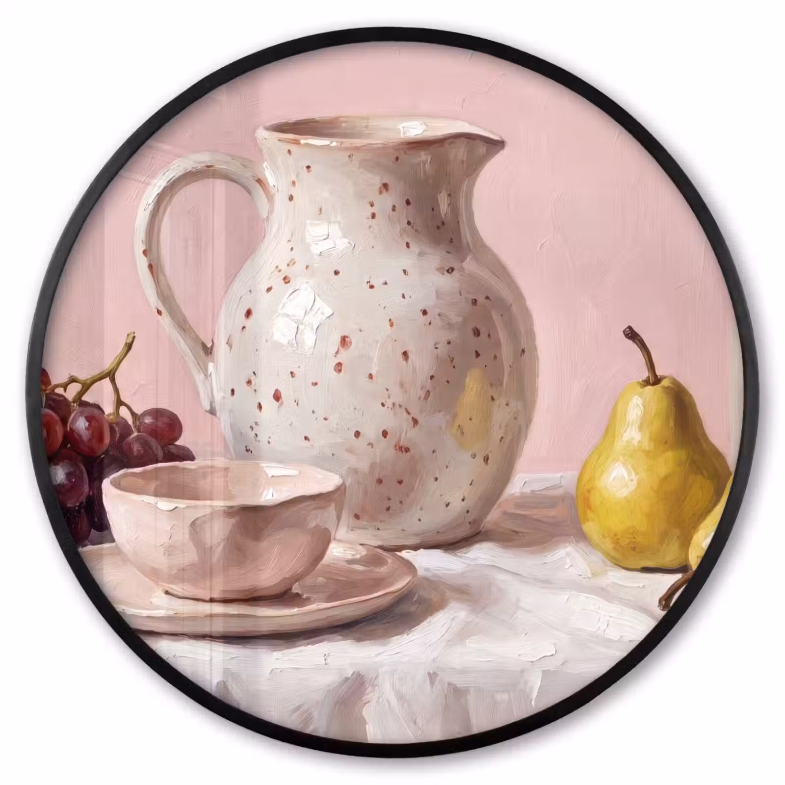 Ronde fotolijst - Stilleven - Fruit - Roze — 1