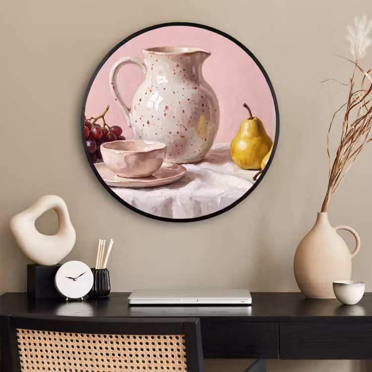 Ronde fotolijst - Stilleven - Fruit - Roze — 2