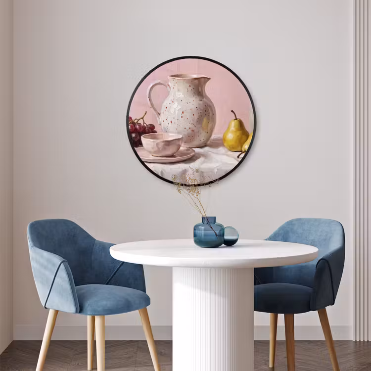 Ronde fotolijst - Stilleven - Fruit - Roze — 3