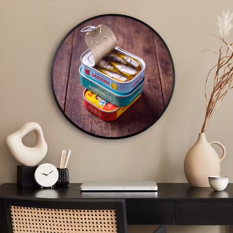 Ronde fotolijst - Vis - Blikjes - Keuken — 2